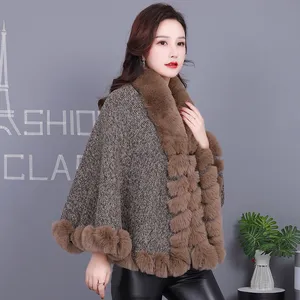 2025 New Coat Cloak Imitation Fur Knitted Shawl Coat Plush Outside to Wear thumbnail-5