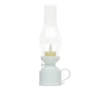 Small Vintage LED Lamps, Flameless Kerosene Style for Photo Props & Bedside Decor thumbnail-3