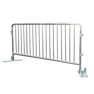 Modular Crowd Control Barrier 2.4m Length With Rubber Base for Stadium Safety thumbnail-1