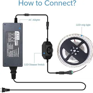 144W Max Load Dimmer Switch Knob Led DC12-24V Single Color Lighting Strip Cob SMD Rotary Controller thumbnail-4
