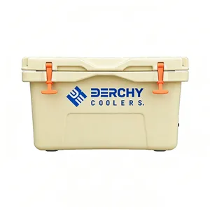 New Style 45qt Custom Logo Insulated Portable Thermal Food Beverage Hard Cooler Box for Camping Travel thumbnail-1