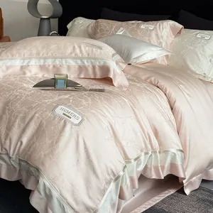 Washed Cotton Bedding Set, 4 Piece Pure Cotton Duvet Cover, Minimalist Blush Pink, Hypoallergenic, Softer With Every Wash, All Season King Size thumbnail-5