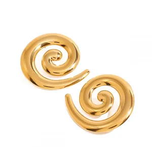 Custom Stainless Steel Flower Stud Earrings - Affordable Waterproof Fashion Jewelry thumbnail-1