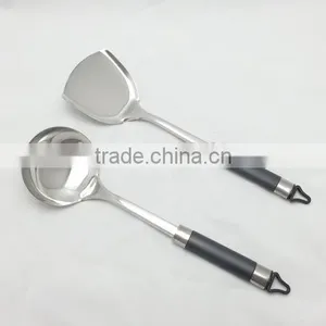 Stainless Steel Kitchen Utensil Set of Ladle & Turner With Plastic Handle thumbnail-1