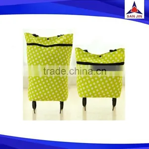 600D+PVC Oxford Fabric Foldable Shopping Trolley Bag With Wheels thumbnail-3