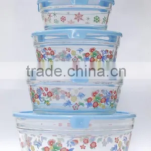 5pcs Glass Food Bowl With Lid thumbnail-1