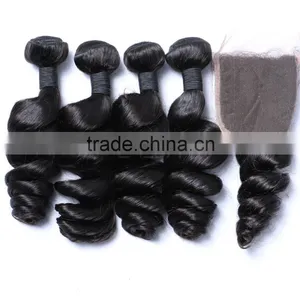 Wholesale Hair Accessories Virgin Hair Bundles With Lace Closure thumbnail-2