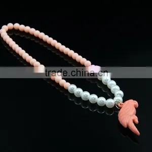 KIds Spring Color Acrylic Beads T Letter Necklace thumbnail-6