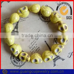 Fashion Skull Turquoise Bead Bracelet thumbnail-1