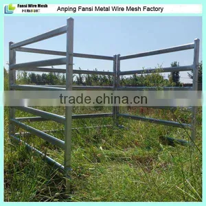 Galvanized 6 Rails Oval Tube Cattle Fence Panel thumbnail-1