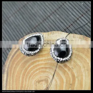 LFD-0060B Wholesale Black Obsidian Pave Rhinestone Crystal Connectors Spacer Beads For Jewelry Making Bracelet Necklace thumbnail-3