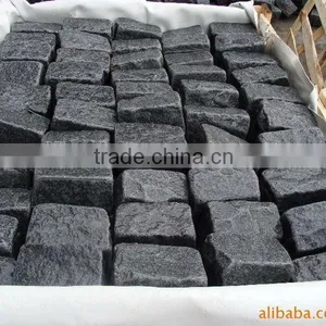 Outdoor Black Granite Cube Paving Stones thumbnail-1