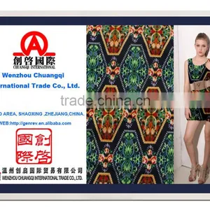 100% Cotton Fabric China Textiles Big Pattern Print for Beautiful One-piece Dress thumbnail-1