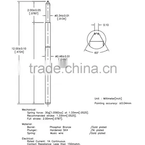 SP1-048120-F03 Spring Contact Probe and PCB Test Equipment Needle/ Spring Thimble Pin thumbnail-1