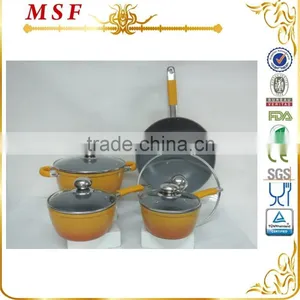 MSF With Changing Color 8pcs Aluminum Cookware Set Marble Coating Inside MSF-6716 Supplier's Choice thumbnail-1