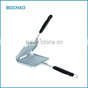 Aluminum Die Cast Non Stick Waffle Iron Maker on Camp Fire thumbnail-1