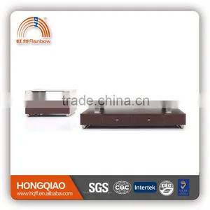 CT-11A ET-11A Stainless Steel Glass Modern Coffee Table thumbnail-1