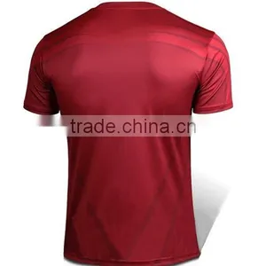 Polyester Spandex Short Sleeves Red Crew Neck Compression Shirt / Rash Guard With Flash Design thumbnail-2