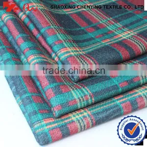 Plaid Double Side Brushed Blanket Fabric Polyester Visocse Printed Fabric thumbnail-1