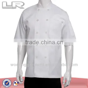 Men's Basic Short Sleeve Chef Coat,100% Cotton Chef Coat thumbnail-1