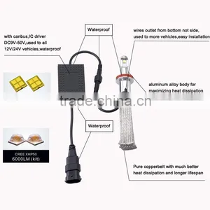 Factory-selling 2016 New Design 9-50v Auto Lighting 76w Car H11 LED Headlights for Trucks thumbnail-2
