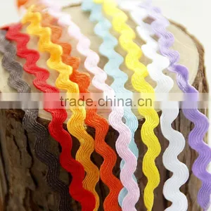 100% Polyester Ric Rac Ribbon Wave Edge Rayon Ribbon thumbnail-1