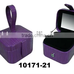Wholesale Purple Velvet Mirrored Jewelry Gift Boxes With Handle/snap for Ring From China Supplier thumbnail-1