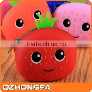 Lovely Strawberry Customized Silicone Wallet for Coin&money&carry Articles thumbnail-3