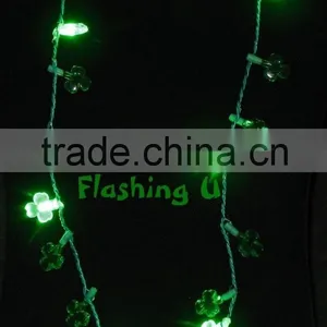 LED Light up SHAMROCK Necklace for st Patrick's Day thumbnail-2