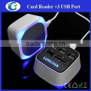 Hot Sale USB 2.0 Cube Hub Combo Card Reader thumbnail-1