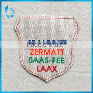Hangzhou Factory Custom Canvas Silk Screen Printed Decorative Label for Garments thumbnail-1