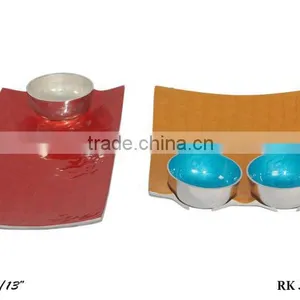 Chip & Dip Bowl,chip and Dip Bowl,metal Enamel Bowl thumbnail-1