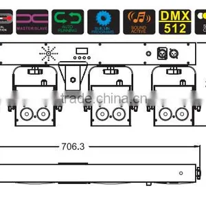 2015 DMX 4 Par System With T-bar Light Fixture and Electric Foot Pedal Switch Outdoor Laser Light Show Equipment thumbnail-2