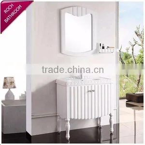 ROCH 8037 Pure White Wood Cabinet Wooden Bathroom Vanity thumbnail-1