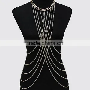 2016 Wholesale New Design Fashion Multilayers Tassel Ladies BIkini Body Chains thumbnail-2