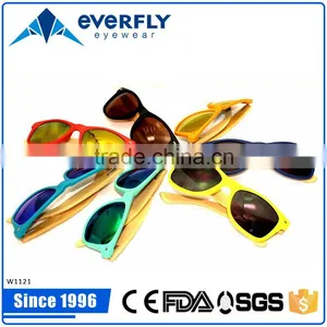 High Quality CE FDA Wholesale Beautiful Fancy Color TR90 Front Sunglasses Bamboo Wooden Sunglasses Mirror Lens thumbnail-4