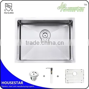 R10-2018 CUPC Approved Undermount Single Bowl Handmade Stainless Steel Kitchen Wash Sink With Brush Finish thumbnail-1