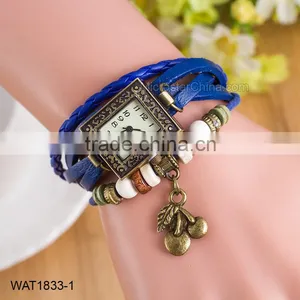 Promotional Cheap Leather Bracelet Wrist Watch For Wholesale thumbnail-2
