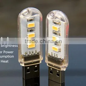 Mini USB LED Light 3 LED Portable Mini USB 3 LED USB LED Lamp With High Power for Night Light thumbnail-2