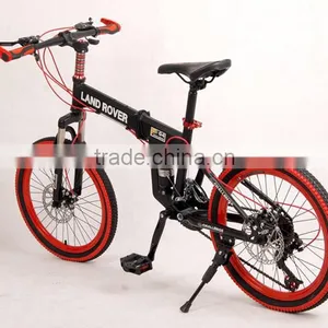 20-inch Folding Mountain Bike 21 Speed High-carbon Steel Full Suspension Folding Bike thumbnail-3