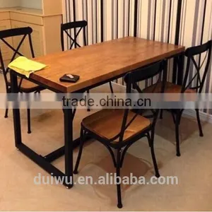 Foshan Supplier Wooden Restaurant Fast Food Table and Chairs thumbnail-1