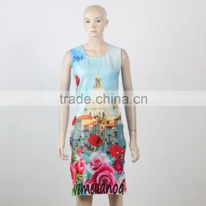 African Screen Print Dress Designs Digital Floral Printed Dress Wholesale Cheap Price thumbnail-1