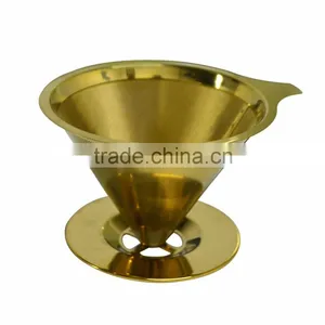 Golden Color 304 Stainless Steel Pour Over Coffee Filter thumbnail-1