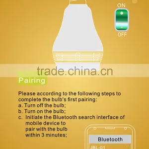 Smart Bluetooth LED Light Bulbs Wireless Control Speaker Smart Music Audio Speaker LED RGB Color Bulb Light Lamps thumbnail-5