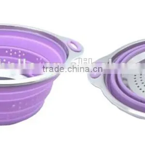 Good Use Silicone Foldable Stainless Steel Colander thumbnail-1