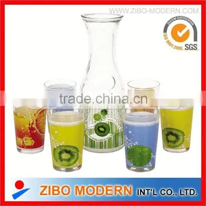 7pc Glass Juice Jar /drinking Glass Set thumbnail-1