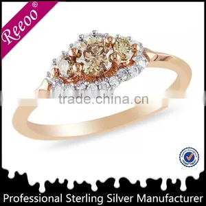 14K Gold Vermeil Sterling Silver Two Tone Plating Daisy Flower Ring thumbnail-1