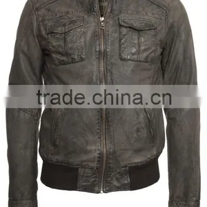 Fashion Leather Bomper Jackets(stylish Waxy Article) thumbnail-1