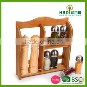 Best Selling New Item Bamboo Spice Rack With Pepper Grinder thumbnail-6
