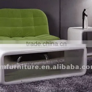 Modern High Gloss White Fiberglass End Table thumbnail-1